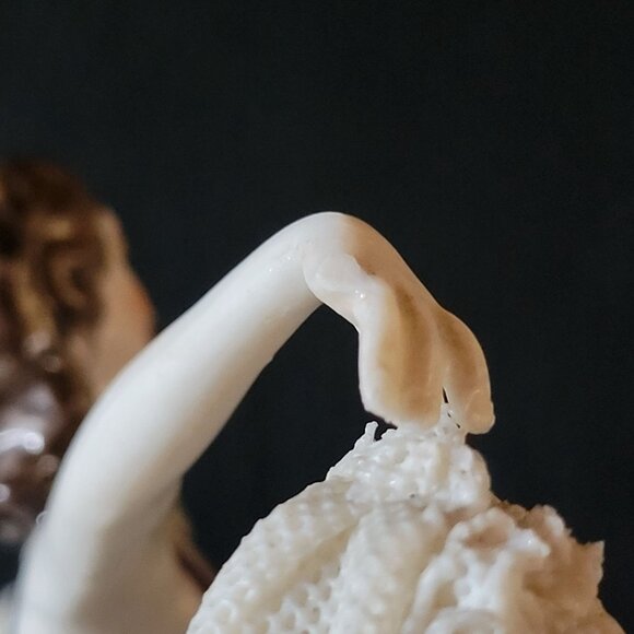 Antique Muller Dresden Lace Figurine Volkstedt Germany Blue MZ Crown Mark *Read - Picture 9 of 14